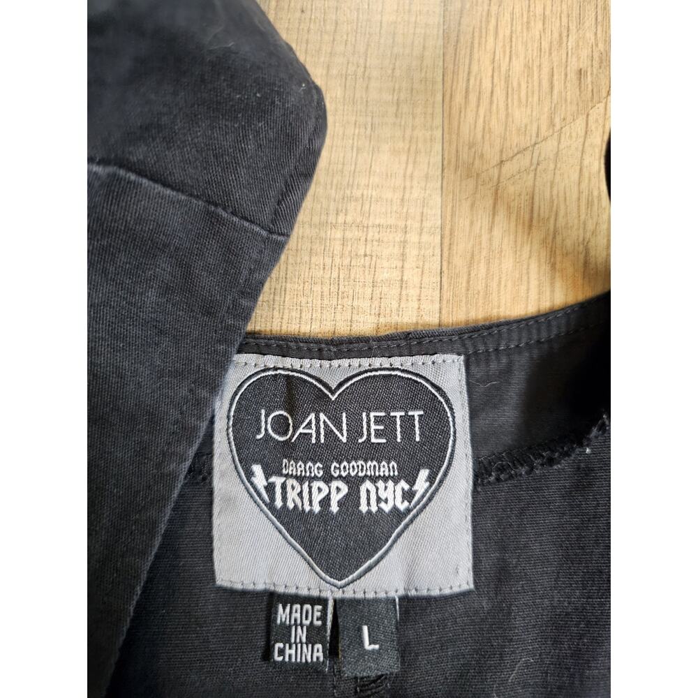 Joan Jett x Tripp NYC Daang Goodman Black Lace Up Zip Front Corset Top Vest L - Picture 13 of 13